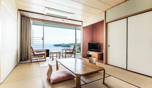 Habitación tradicional, baño compartido, vistas al mar (Japanese Style, For 4 People)