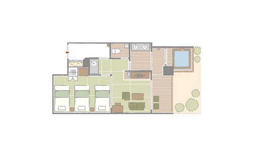 Habitación triple Deluxe (For 3 Pax, Private Open-Air Bath)