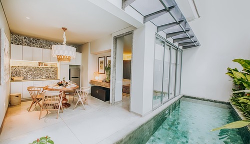 Villa de luna de miel, 1 cama de matrimonio grande, vistas a la piscina