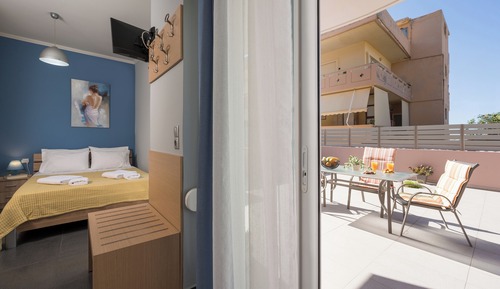 Apartamento Deluxe, 1 cama doble, patio, vistas a la montaña