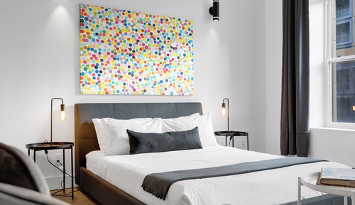 Suite estudio Deluxe, 1 cama de matrimonio con sofá cama, vistas a la ciudad (Downtown 302)