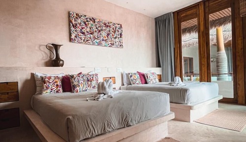 Habitación estándar, 2 camas de matrimonio, vistas al jardín