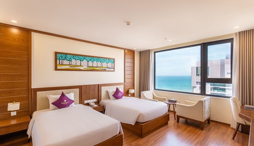 Habitación Deluxe con 2 camas individuales, vistas parciales al mar (Afternoon Tea Per Stay)