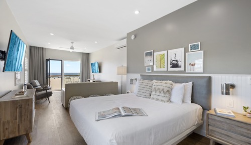 Suite, 1 cama de matrimonio grande con sofá cama, balcón, vistas al mar