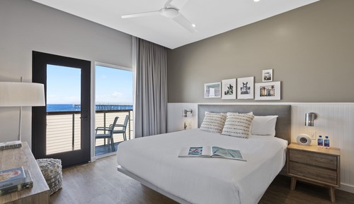 Suite panorámica, 1 cama de matrimonio grande con sofá cama, balcón, vistas al mar