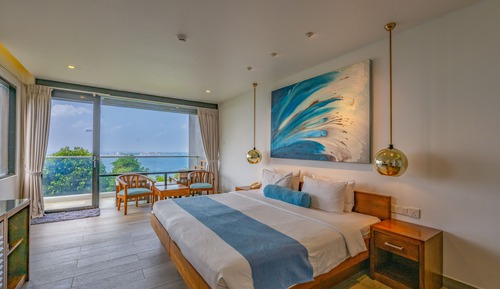 Habitación Deluxe con 2 camas individuales, accesible para personas con discapacidad, vistas al mar