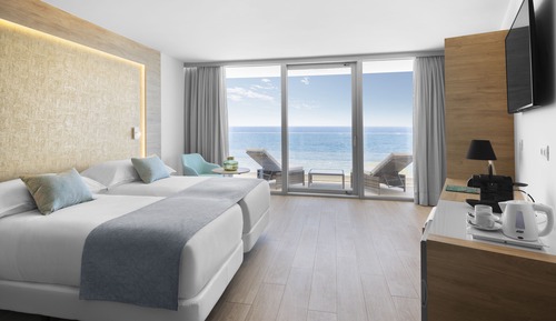Habitación Deluxe doble, 1 cama de matrimonio con sofá cama, vistas al mar