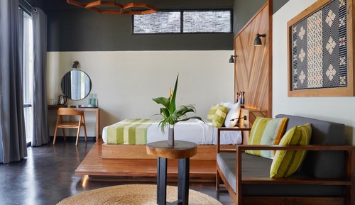Habitación panorámica doble, 1 cama de matrimonio grande, no fumadores, vistas al mar