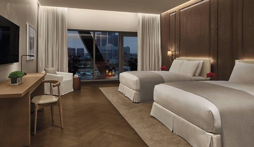 Habitación Premier, 2 camas de matrimonio, balcón, vistas al puerto deportivo