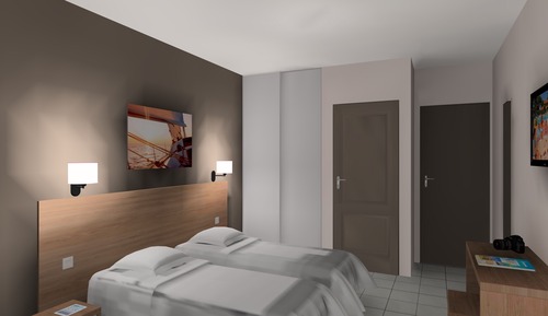 Habitación con 2 camas individuales