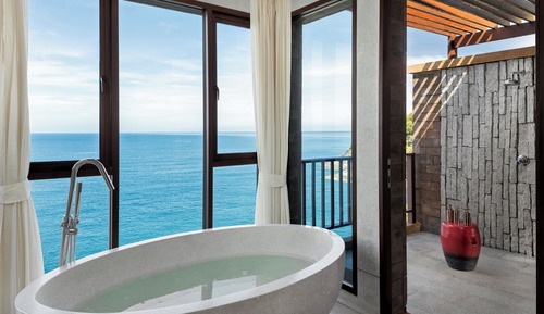 Villa panorámica, 1 cama de matrimonio grande, piscina privada, vistas al mar