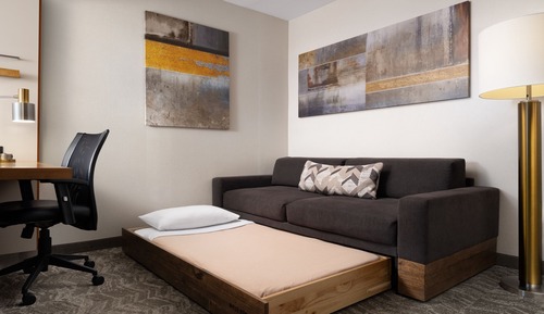 Estudio, 1 cama de matrimonio grande con sofá cama (View)