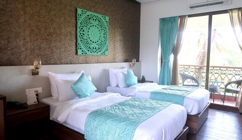 Habitación Deluxe con 2 camas individuales, 2 camas individuales, vistas al jardín