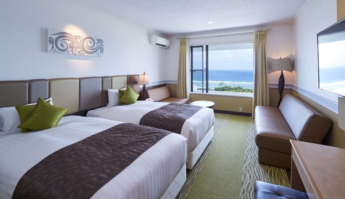 Habitación estándar con 2 camas individuales, no fumadores, vistas al mar (Ocean, up to 3 people)