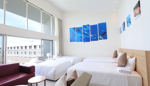 Habitación Deluxe con 2 camas individuales, no fumadores (Premium Ocean View, up to 5 people)