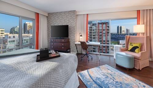 Suite estudio, 1 cama de matrimonio grande, vistas al parque (Petco Park View)
