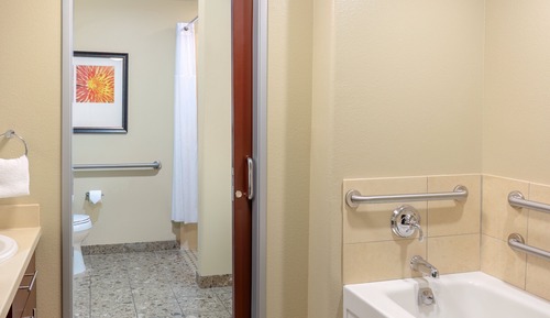 Suite, 1 cama de matrimonio grande, ducha adaptada, cocina (Communications Accessible)
