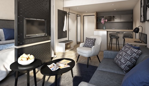 Apartamento Confort, 1 cama de matrimonio grande, no fumadores, vistas a la ciudad