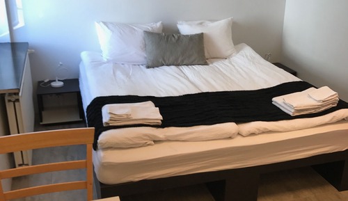 Habitación con 1 cama doble o 2 individuales, baño privado