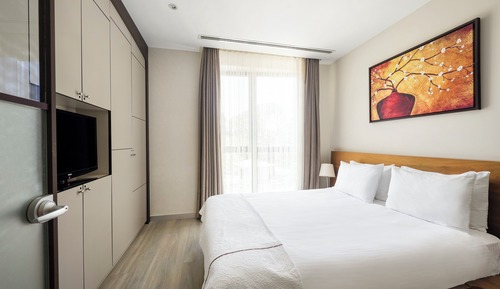 Suite superior, 1 cama de matrimonio grande con sofá cama, cocina