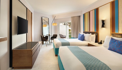 Habitación Deluxe, 2 camas de matrimonio, vistas al jardín
