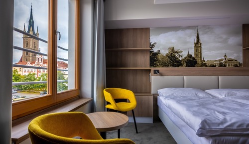 Habitación de lujo con 1 cama doble o 2 individuales, 1 habitación, vistas a la ciudad