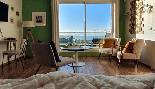 Habitación doble superior, terraza, vistas al mar