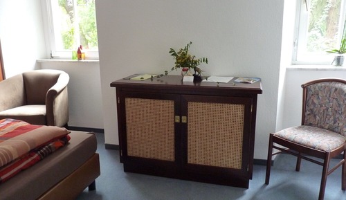 Habitación básica doble, baño privado, vistas al jardín (Forsthaus 7)
