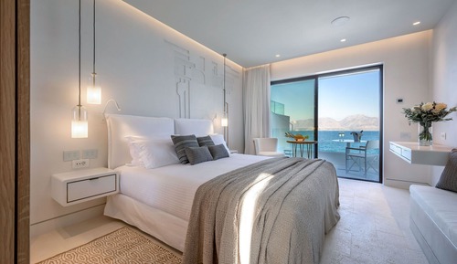 Habitación Deluxe, bañera de hidromasaje, vistas al mar