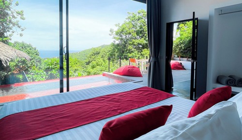Villa Confort, 1 habitación, piscina privada, vistas al mar