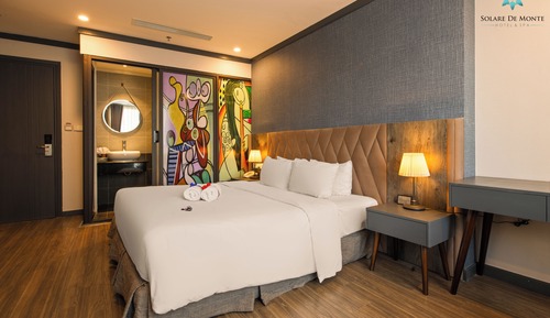 Habitación ejecutiva doble, 1 cama de matrimonio grande, vistas a la ciudad