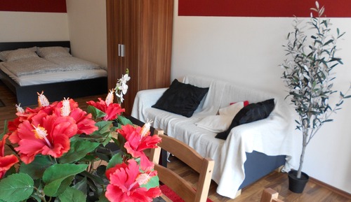 Estudio, 1 cama doble con sofá cama, balcón (incl. EUR 25 cleaning fee)