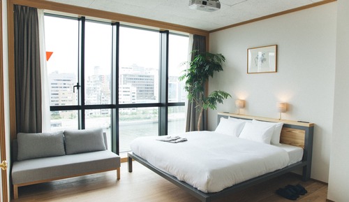 Habitación doble, 1 cama de matrimonio grande, no fumadores, vistas al río