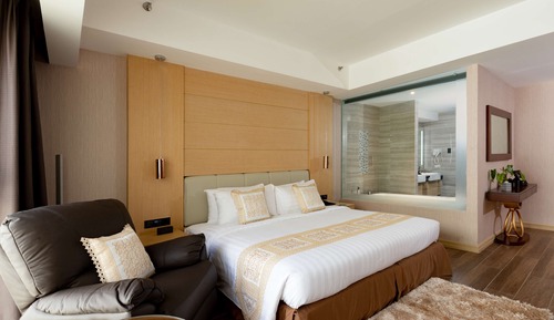 Suite ejecutiva, 1 cama de matrimonio grande, no fumadores, bañera (Living Room)