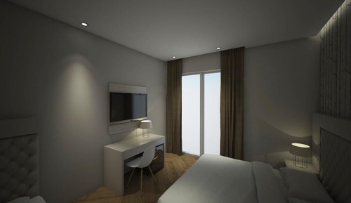 Habitación cuádruple familiar, balcón, vistas parciales al mar