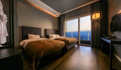 Habitación Deluxe con 2 camas individuales, no fumadores, vistas al mar (+ S)