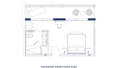 Habitación superior, 1 cama de matrimonio grande (Courtyard)