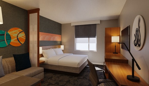 Habitación, 1 cama de matrimonio grande con sofá cama, vistas a la ciudad