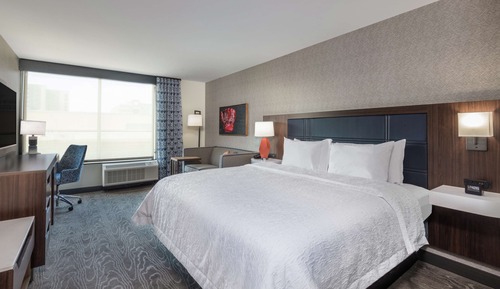 Habitación, 1 cama de matrimonio grande con sofá cama, frigorífico y microondas
