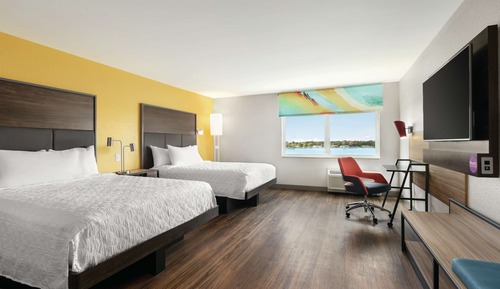 Habitación, 2 camas de matrimonio, accesible para personas con discapacidad, bañera