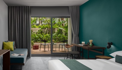 Habitación Deluxe, terraza, vistas al jardín