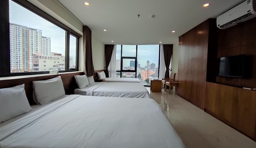 Habitación familiar, vistas al mar