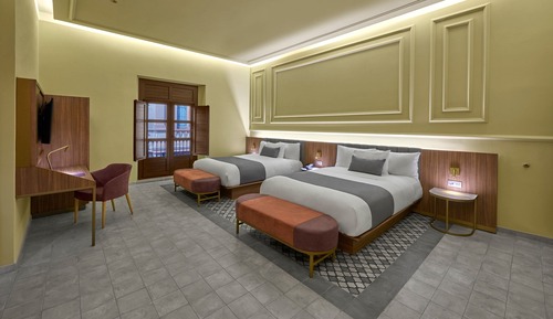 Habitación, 2 camas de matrimonio, balcón