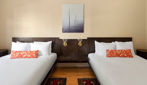 Habitación doble, 2 camas de matrimonio, vistas al jardín