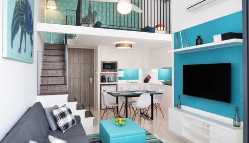 Loft, 2 habitaciones, vistas al jardín