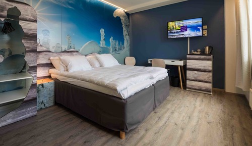 Habitación estándar con 1 cama doble o 2 individuales, frigorífico y microondas, vistas a la ciudad