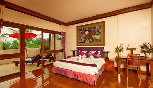 Habitación Deluxe doble, 1 cama de matrimonio grande, balcón, vistas al jardín