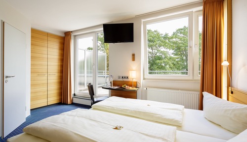 Habitación estándar con 1 cama doble o 2 individuales, balcón