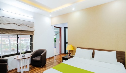 Suite de diseño, 1 habitación, patio, en una planta alta