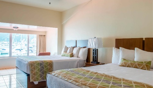 Habitación superior, 2 camas de matrimonio, mirando al mar